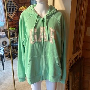 GAP Light Green Zip-Up Sweatshirt